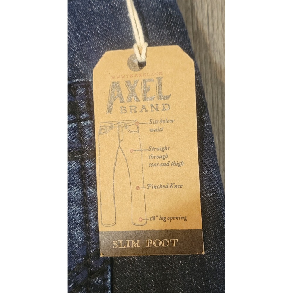 TK Axel Mens 34x32 Slim Boot Stretch Dark Blue Denim Jeans New NWT - Picture 10 of 16